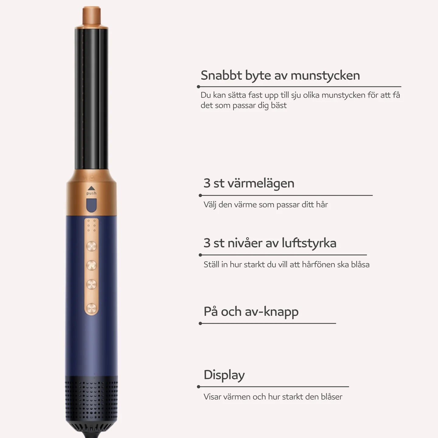 Millu Pro 6-i-1 Multistyler Hårfön 1400W