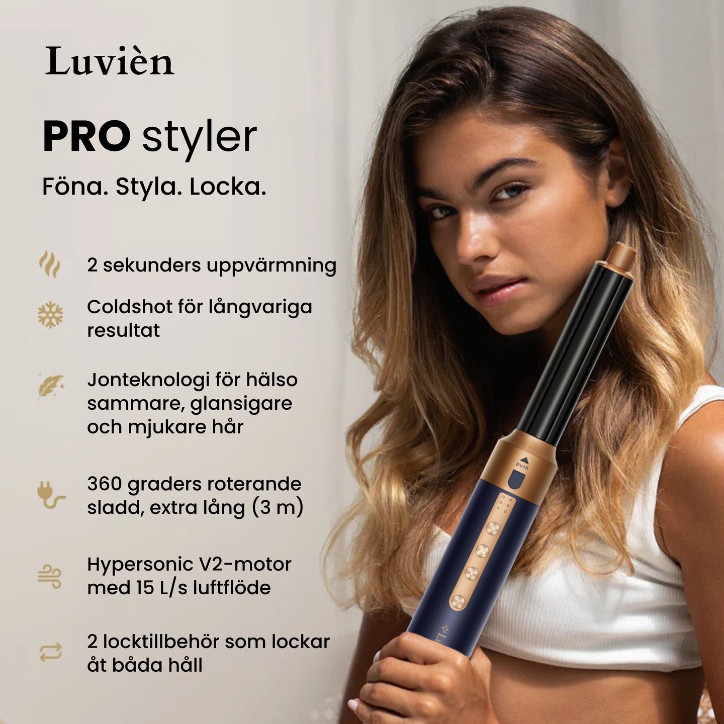 Millu Pro 6-i-1 Multistyler Hårfön 1400W